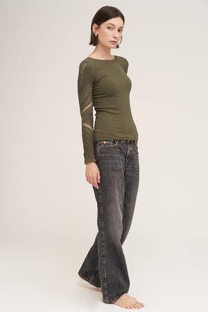 Wide Textured LS Top