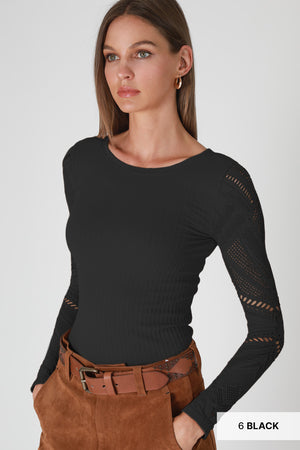 Wide Textured LS Top