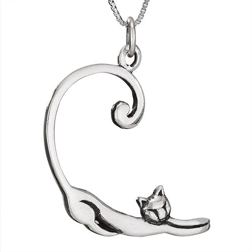 Stretching Cat Necklace