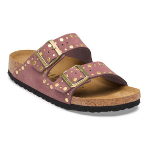 Arizona Rivet Pepper Suede Leather