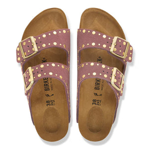 Arizona Rivet Pepper Suede Leather