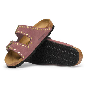 Arizona Rivet Pepper Suede Leather