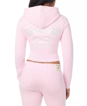 Big T Crystal Horseshoe Shrunken Zip Hoodie