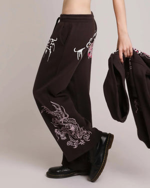 Pink Leopard Rhinestone Sweatpant