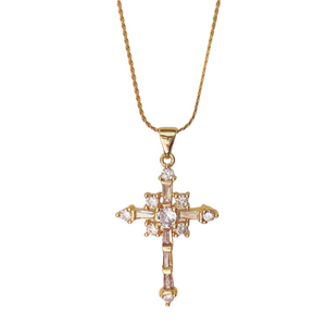 Morning Glory Cross Necklace