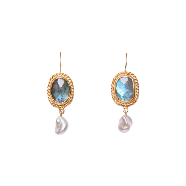 Vignette Drop Earrings Labradorite