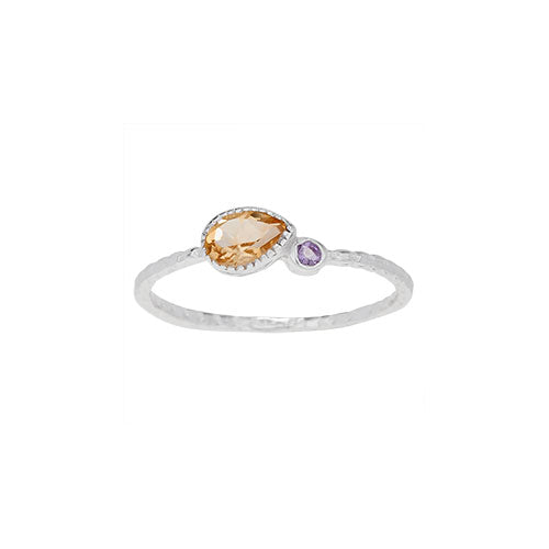 Amethyst Citrine Stacker Ring
