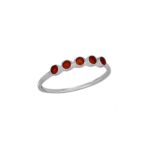 5 Round Stone Carnelian Ring