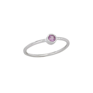 Small Round Amethyst Ring