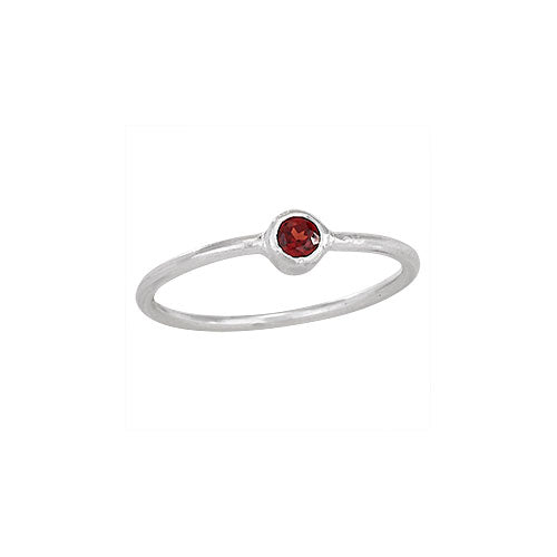 Small Round Garnet Ring