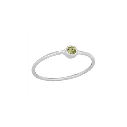 Small Round Peridot Ring