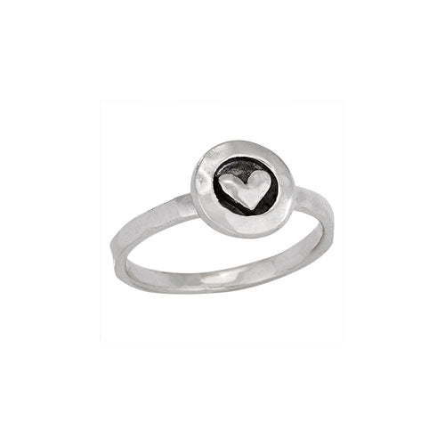 Round Framed Heart Ring