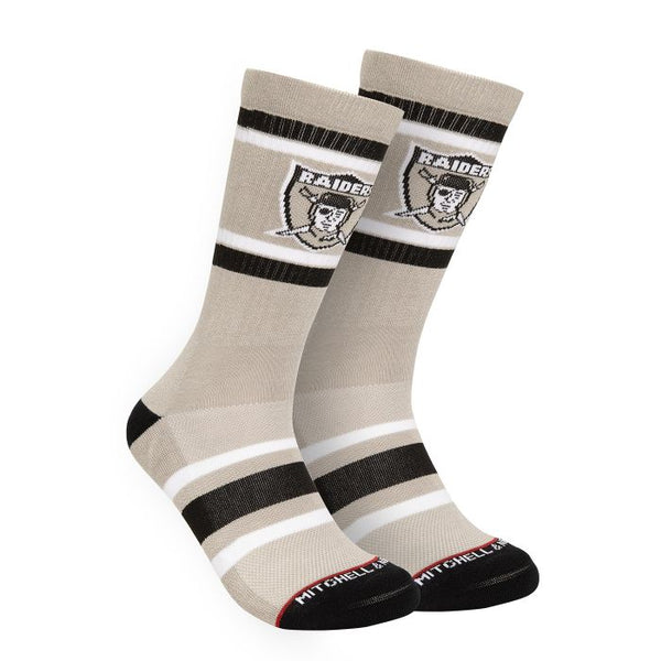 NFL Team Stripes Raiders Crew Socks