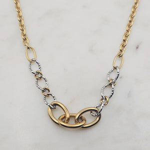 Chunky Linked Two-Tone Necklace