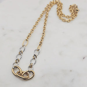 Chunky Linked Two-Tone Necklace