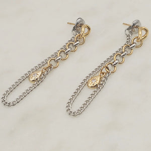 Two Tone Linked Earrings