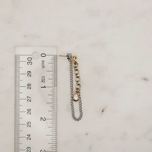 Two Tone Linked Earrings