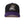 Black and purple trucker hat with a raven design and the word 