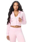 Big T Crystal Horseshoe Shrunken Zip Hoodie