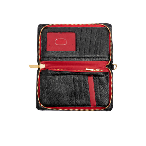 Bryant Wallet Black Gold Red Zip