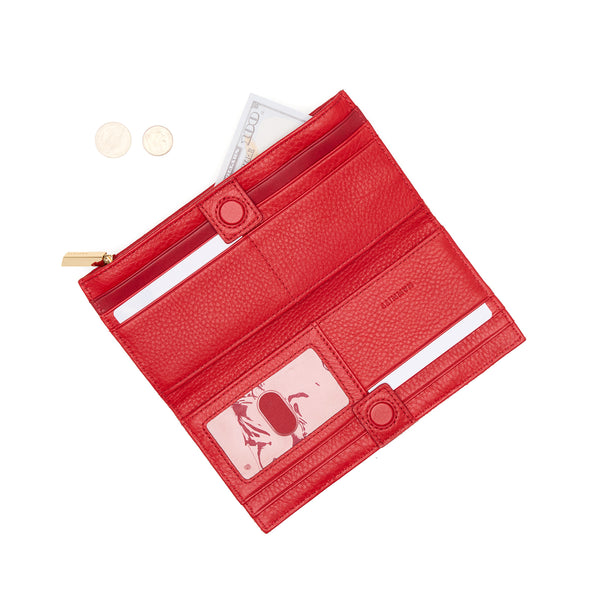 110 North Wallet Chili Red Leather