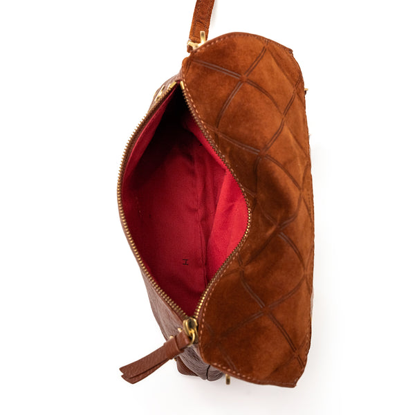 Dillon Small Chocolate Diamond Suede