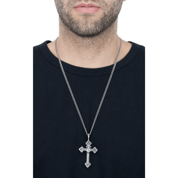 Traditional Cross with Crowned Heart Necklace