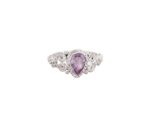 Amethyst Ring with Spirals