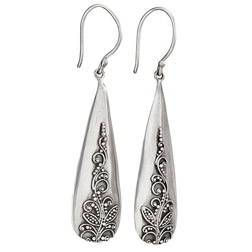 Long Bali Silver Earrings