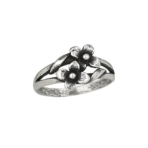 Double Flower Band Ring