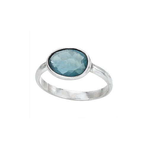 Free Form Faceted Apatite Ring