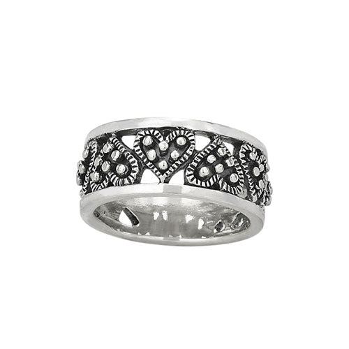 Wide Heart Band Ring