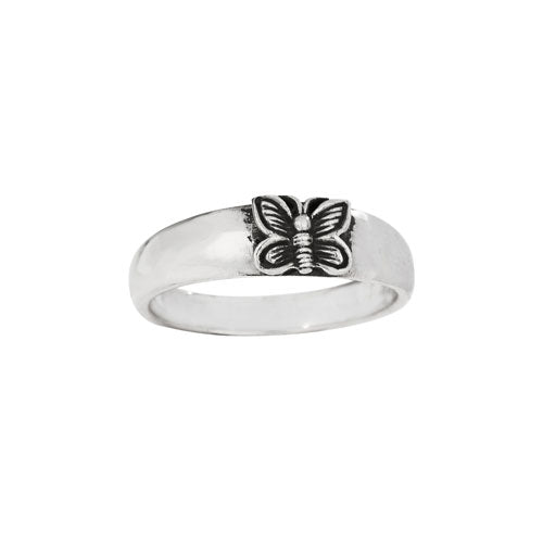 Butterfly on Smooth Band Ring