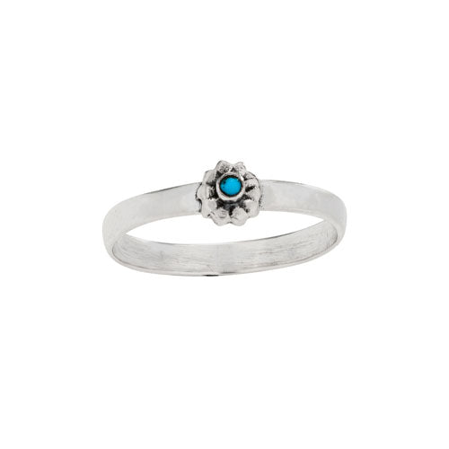 Small Turquoise Flower Ring