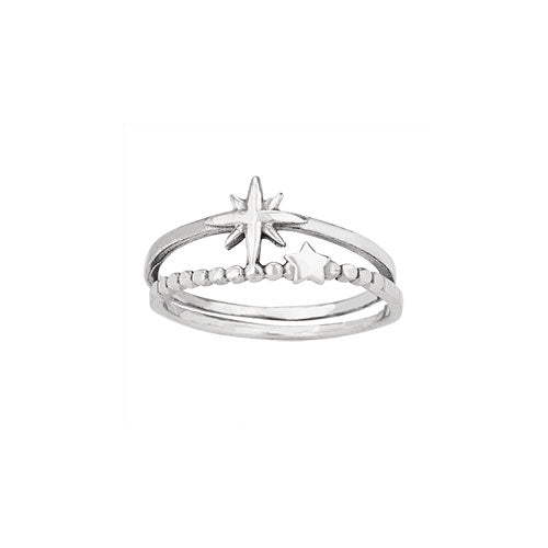 Double Band Stars Ring
