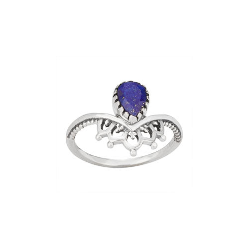 Crowned Lapis Ring