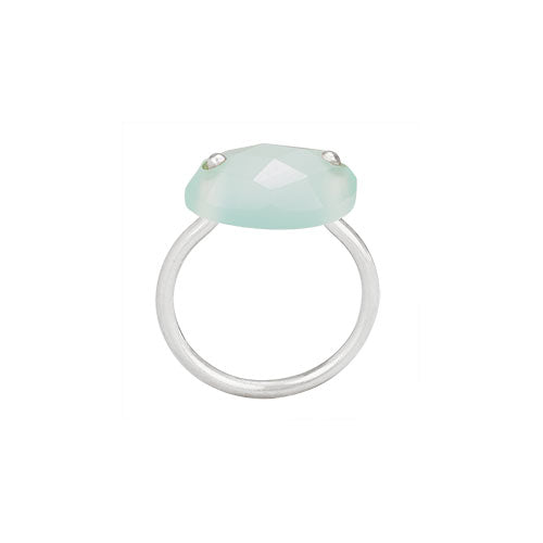 Checkered Chalcedony Ring