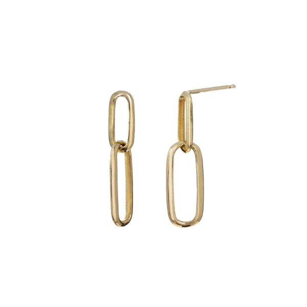 Paperclip Drops - Gold Earrings