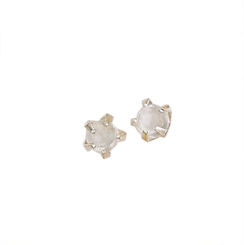 Tiny Clear Crystal Stud Earrings
